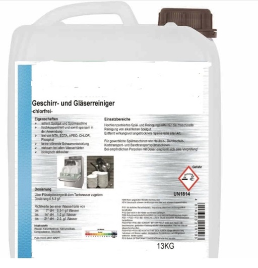 Hochleistungs Geschirr - und Gläserreiniger chlorfrei | 13 kg Kanister