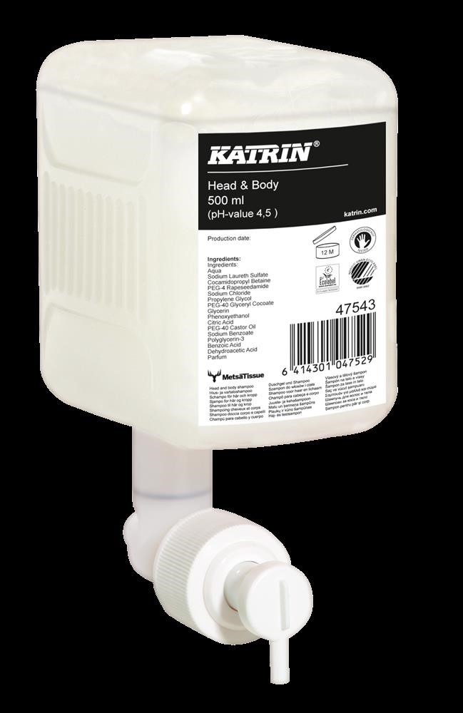 Katrin 47543 Head and Body Duschgel | Karton =  12 x 500 ml