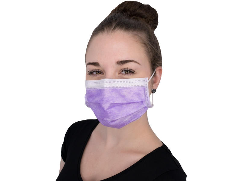 NITRAS PROTECT, medizinische Gesichtsmaske lila EN 14683 Typ IIR | VE= 10 X 50 Stück